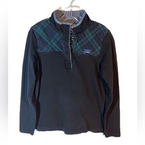 L.L. Bean Women's Soft Cotton Rugby Henley Shirt Long Sleeve Blue Size Small (S)